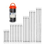 Set 24 cordoane elastice cu carlig/spanngummi, negru, Relaxdays