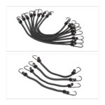 Set 24 cordoane elastice cu carlig/spanngummi, negru, Relaxdays - imagine 7