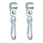Set de 2 carlige, pentru leagan, cu carabiniere, ⌀ 2,5 cm, Relaxdays