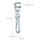 Set de 2 carlige, pentru leagan, cu carabiniere, ⌀ 2,5 cm, Relaxdays - imagine 4