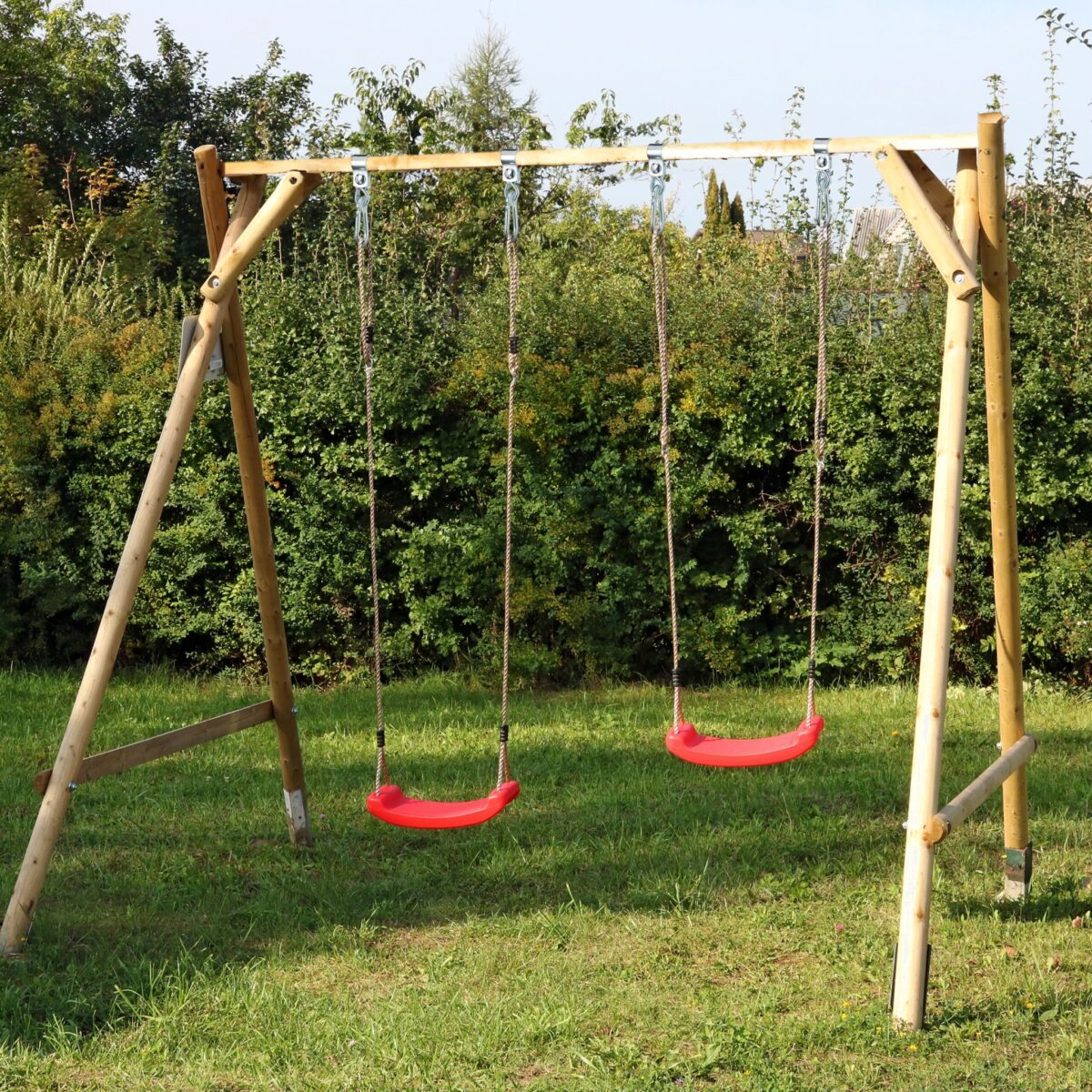 Set de 2 carlige, pentru leagan, cu carabiniere, ⌀ 2,5 cm, Relaxdays - imagine 5