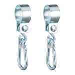 Set de 2 carlige, pentru leagan, cu carabiniere, ⌀ 5 cm, Relaxdays