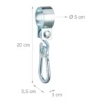 Set de 2 carlige, pentru leagan, cu carabiniere, ⌀ 5 cm, Relaxdays - imagine 4