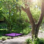 Leagan patrat tip cuib, 159 x 77 x 103 cm, mov, Relaxdays - imagine 2
