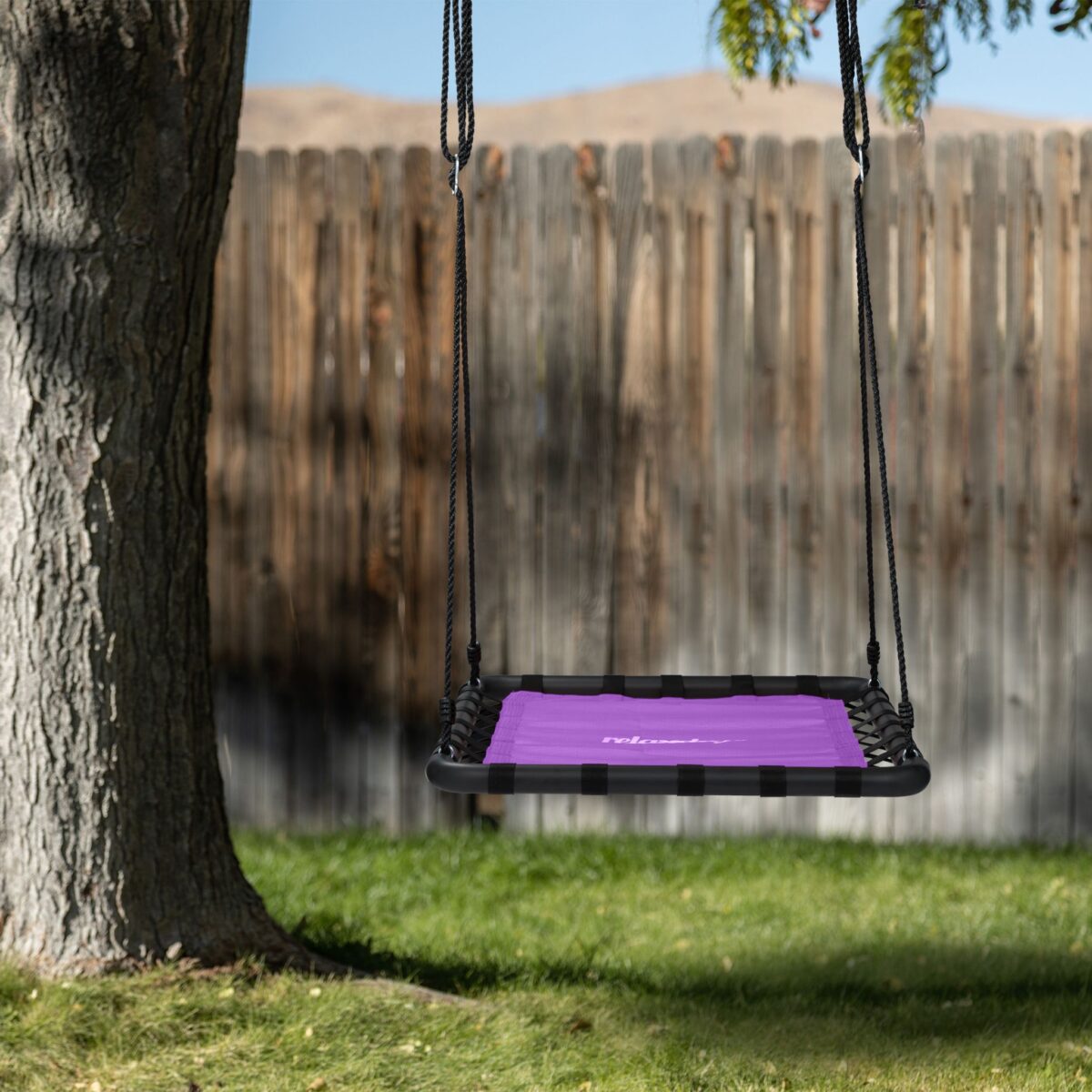Leagan patrat tip cuib, 159 x 77 x 103 cm, mov, Relaxdays - imagine 4