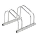 Suport pentru 2 biciclete, reglabil, fixare pe sol, otel, 26 x 38,5 x 33,5 cm, Relaxdays