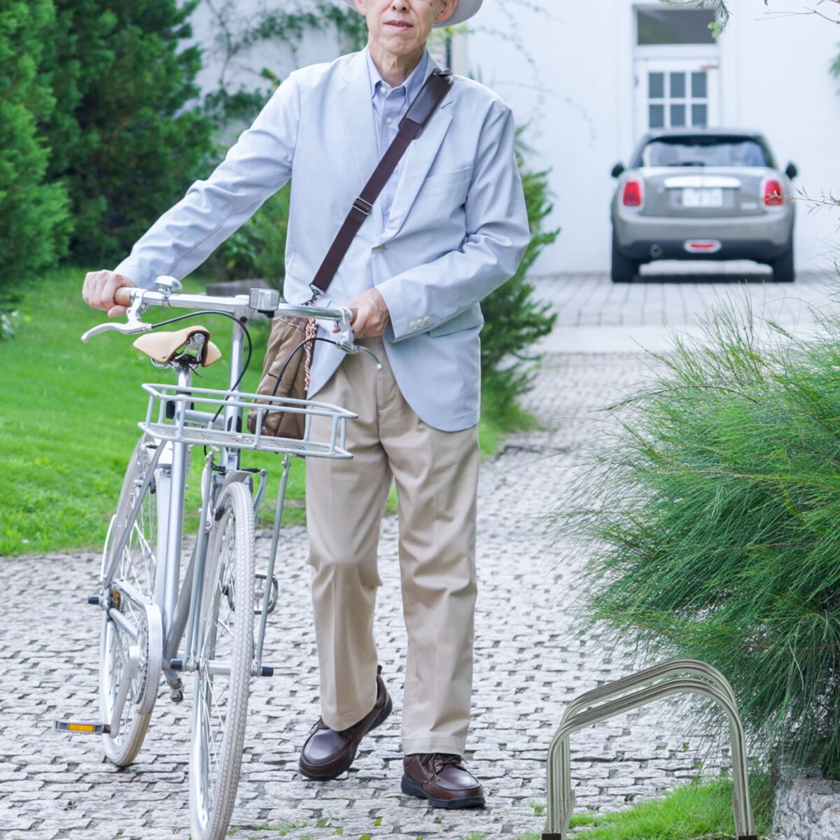 Suport pentru 2 biciclete, reglabil, fixare pe sol, otel, 26 x 38,5 x 33,5 cm, Relaxdays - imagine 3