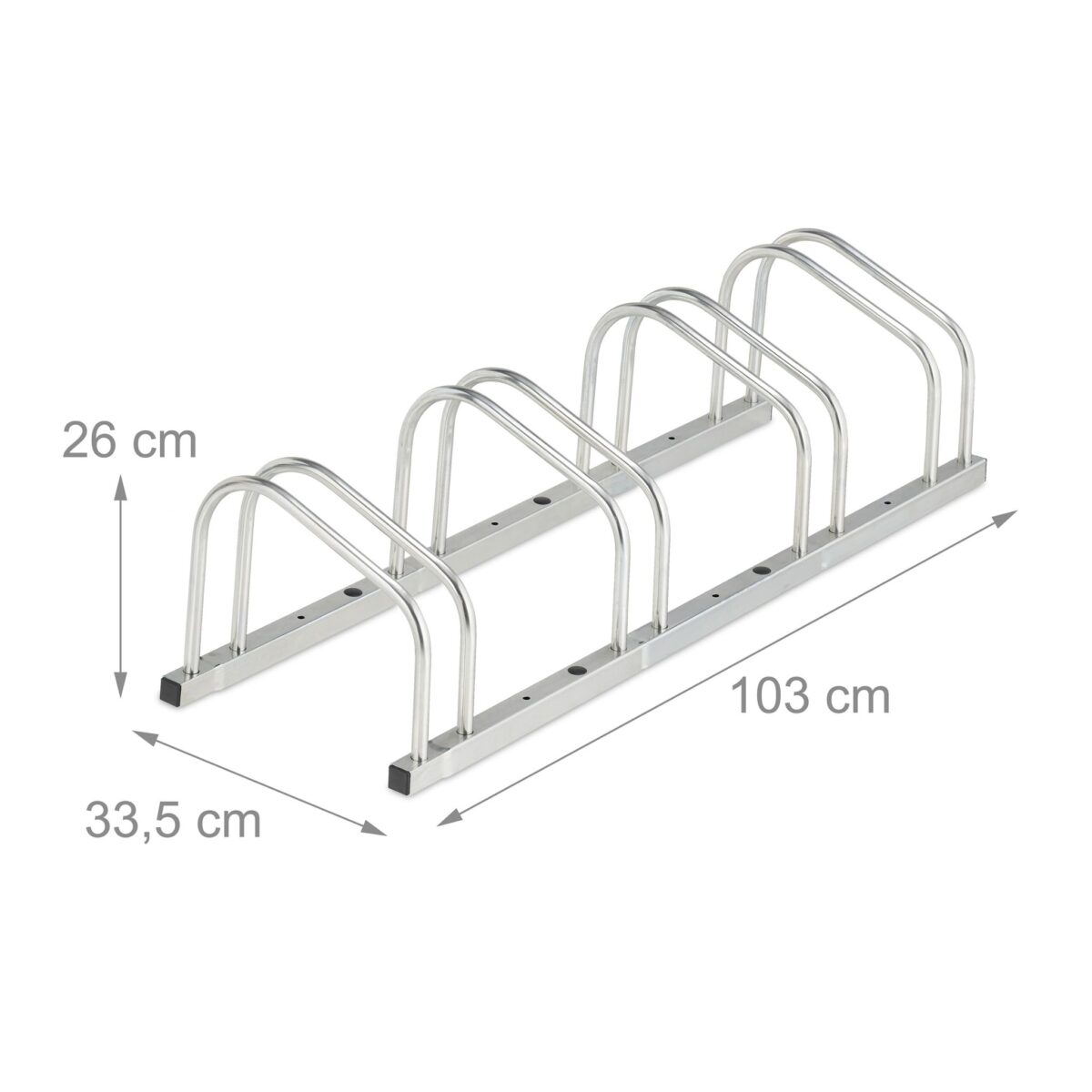 Suport pentru 4 biciclete, fixare pe sol, din otel, 26 x 103 x 33,5, Relaxdays - imagine 4