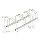 Suport pentru 4 biciclete, fixare pe sol, din otel, 26 x 103 x 33,5, Relaxdays - imagine 4