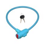 Lacat biciclete, cu cheie, pentru copii, lungime 70 cm, albastru, Relaxdays