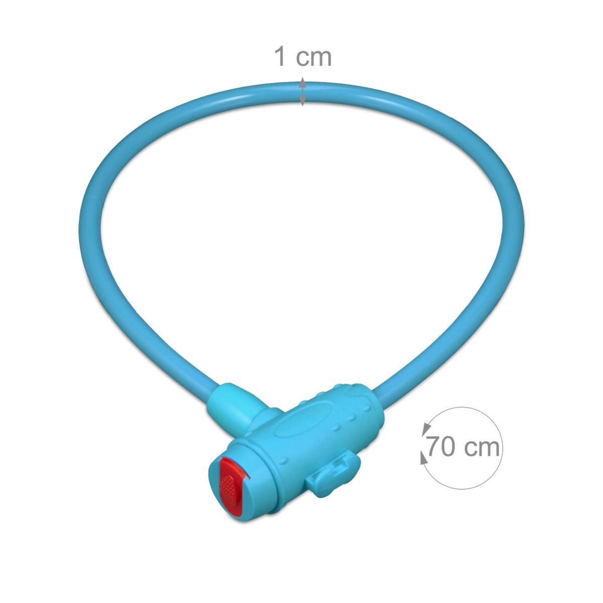 Lacat biciclete, cu cheie, pentru copii, lungime 70 cm, albastru, Relaxdays - imagine 4