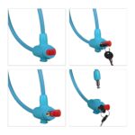 Lacat biciclete, cu cheie, pentru copii, lungime 70 cm, albastru, Relaxdays - imagine 6