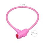 Lacat biciclete, cu cheie, pentru copii, lungime 70 cm, roz, Relaxdays - imagine 4