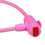 Lacat biciclete, cu cheie, pentru copii, lungime 70 cm, roz, Relaxdays - imagine 6