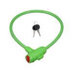 Lacat biciclete, cu cheie, pentru copii, lungime 70 cm, verde, Relaxdays
