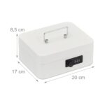 Caseta valori pentru bancnote si monede,  8,5 x 20 x 17 cm, alb - imagine 5