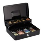 Caseta bani pentru monede si bancnote, 8,5 x 30,5 x 24,5 cm, negru