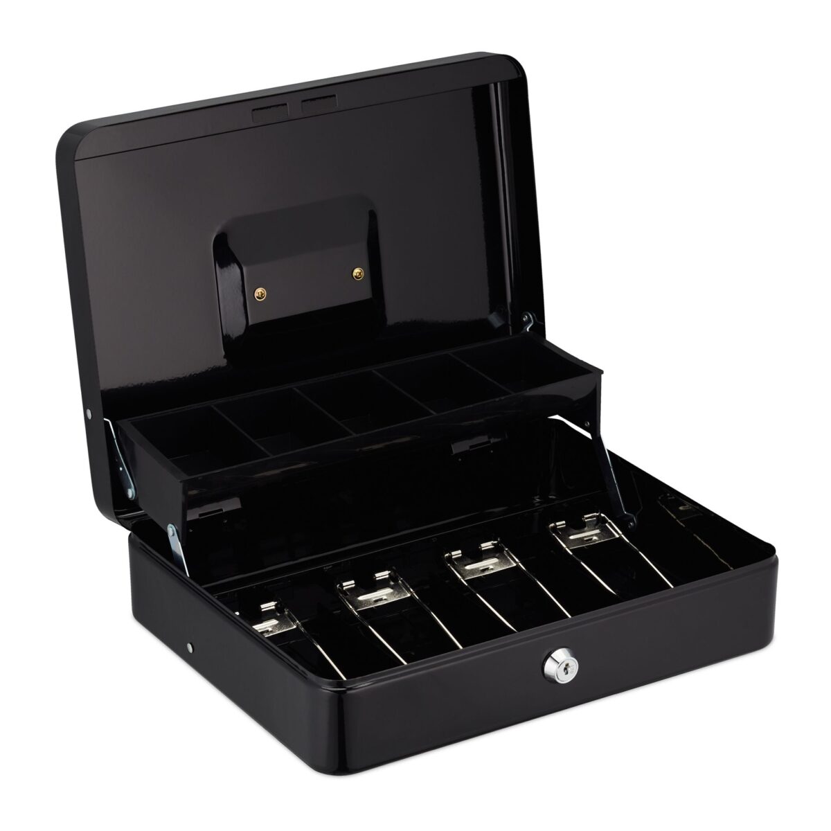 Caseta bani pentru monede si bancnote, 8,5 x 30,5 x 24,5 cm, negru - imagine 6