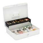 Caseta bani pentru monede si bancnote, 8,5 x 30,5 x 24,5 cm, alb