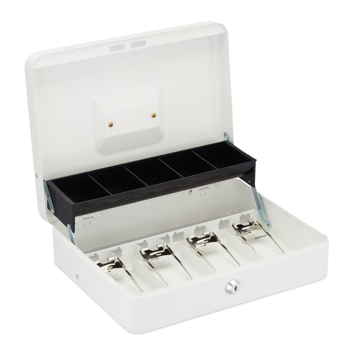 Caseta bani pentru monede si bancnote, 8,5 x 30,5 x 24,5 cm, alb - imagine 8