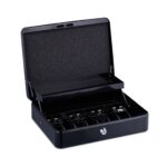 Caseta valori pentru bancnote si monede, 8,5 x 30,5 x 24,5 cm, negru - imagine 6