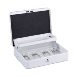 Caseta valori pentru bancnote si monede, 8,5 x 30,5 x 24,5 cm, alb - imagine 6