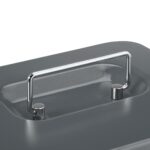 Caseta valori pentru bancnote si monede, 8,5 x 20 x 17 cm, gri - imagine 4