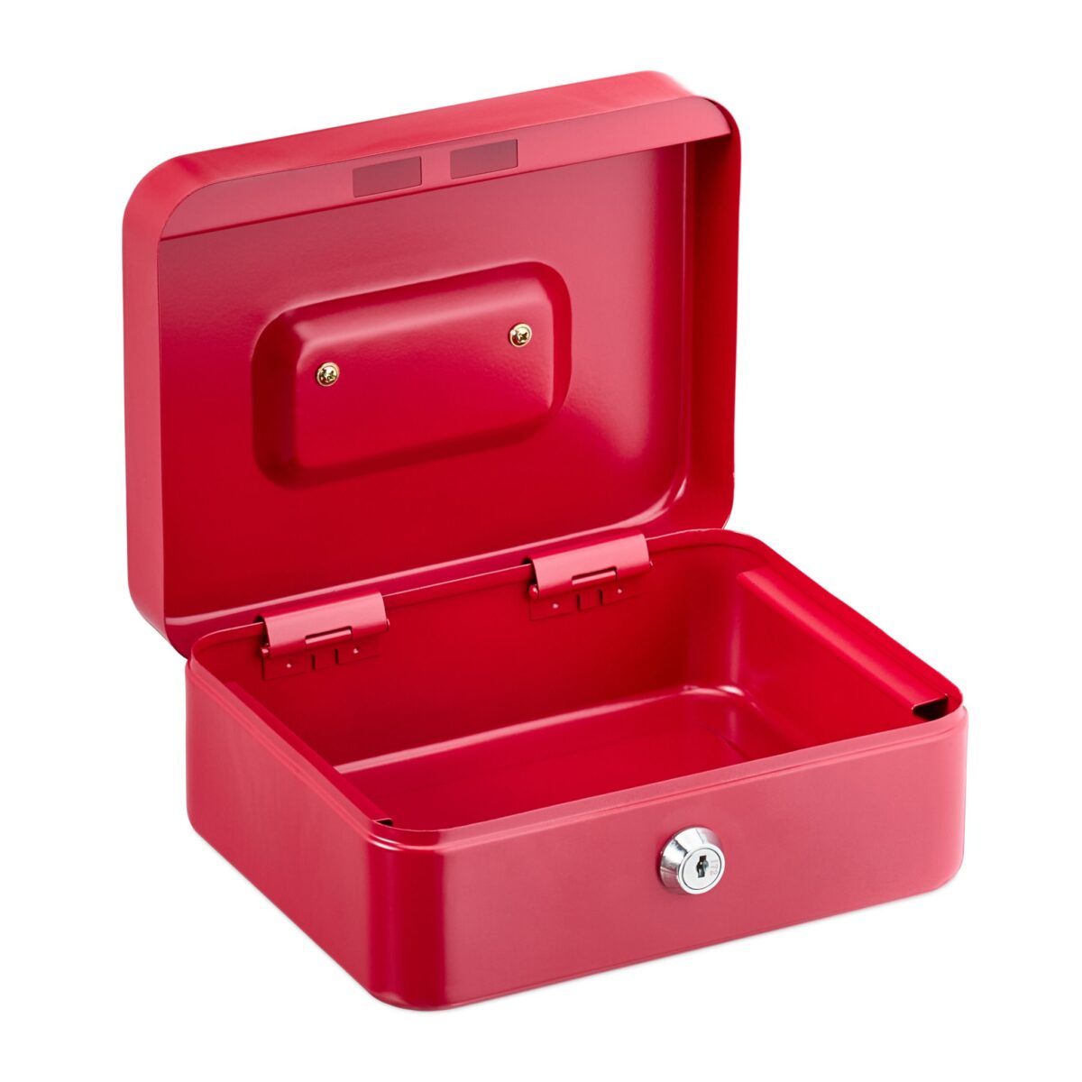 Caseta valori pentru bancnote si monede, 8,5 x 20 x 17 cm, rosu - imagine 6