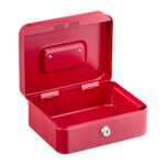 Caseta valori pentru bancnote si monede, 8,5 x 20 x 17 cm, rosu - imagine 6