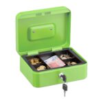 Caseta valori pentru bancnote si monede, 8,5 x 20 x 17 cm, verde