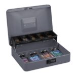 Caseta valori pentru bancnote si monede, 8,5 x 30,5 x 24,5 cm, antracit