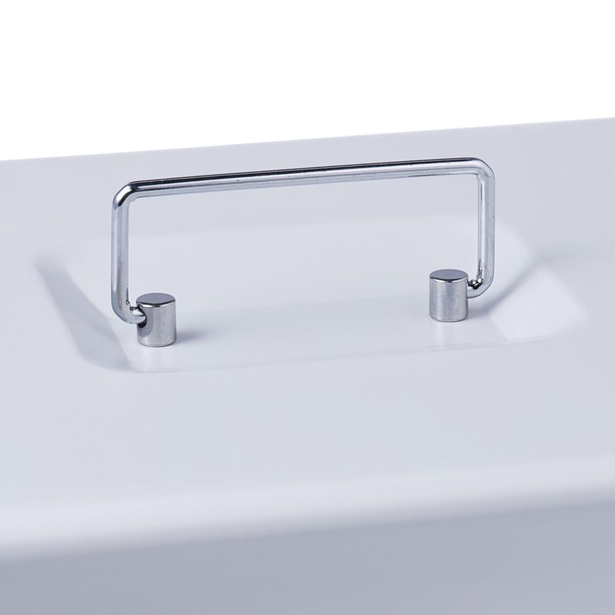 Caseta valori pentru bancnote si monede, 8,5 x 30,5 x 24,5 cm, alb - imagine 2