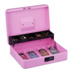 Caseta valori pentru bancnote si monede, 8,5 x 30,5 x 24,5 cm, mov