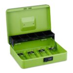 Caseta valori pentru bancnote si monede, 8,5 x 30,5 x 24,5 cm, verde - imagine 6