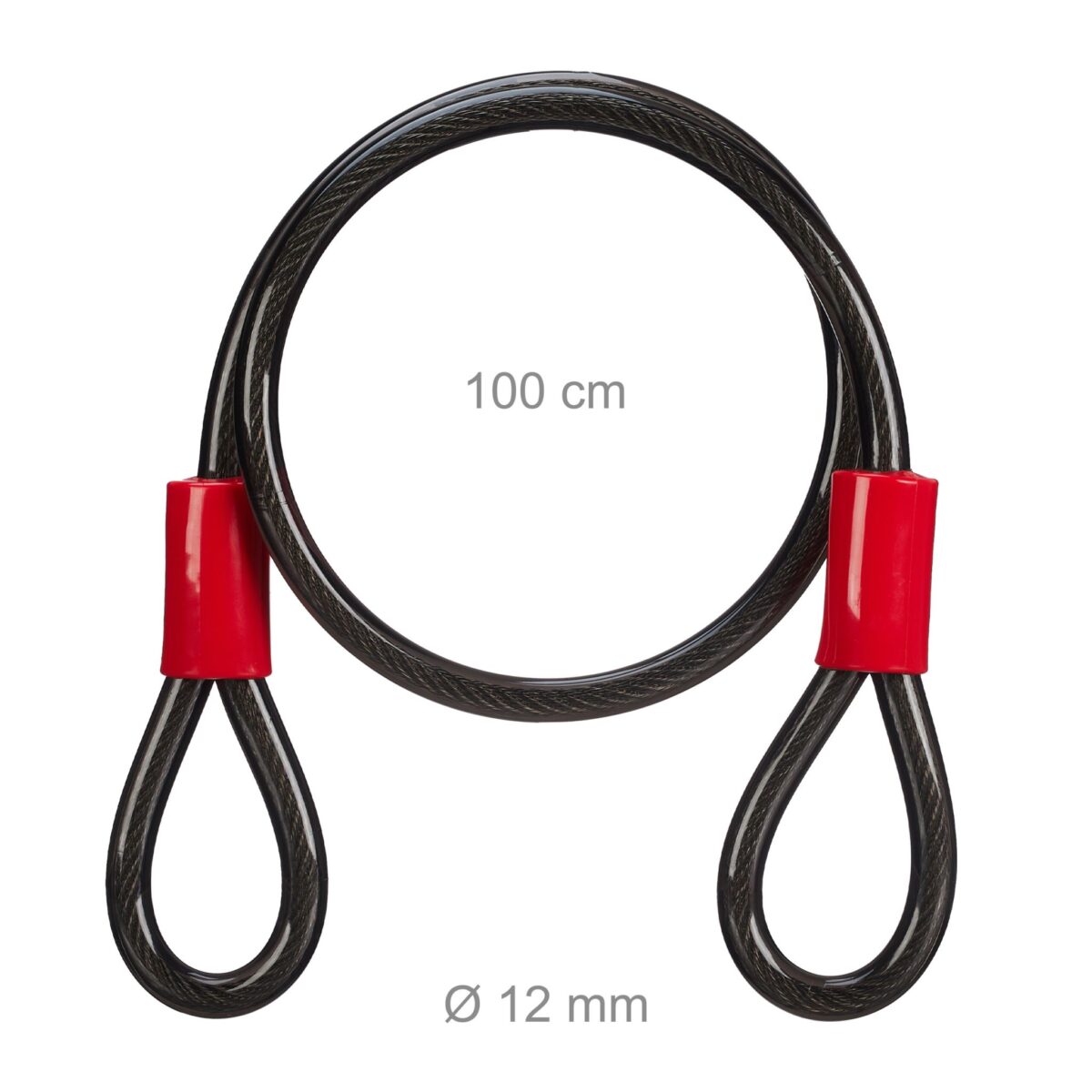 Lacat biciclete, lungime 1 metru, ⌀ 12 mm, negru, Relaxdays - imagine 4