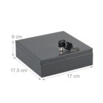 Caseta valori pentru bancnote, monede, acte, 6 x 17 x 17,5 cm, gri - imagine 6