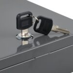 Caseta valori pentru bancnote, monede, acte, 6 x 17 x 17,5 cm, gri - imagine 2