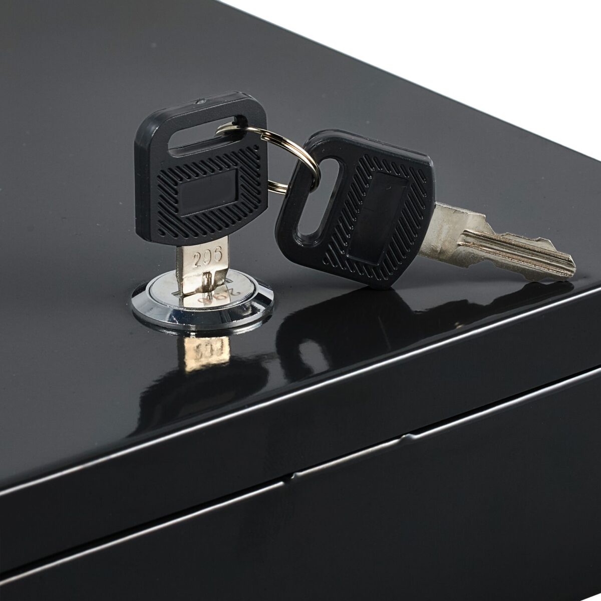 Caseta valori pentru bancnote, monede, acte, 6 x 17 x 17,5 cm, negru - imagine 2
