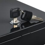 Caseta valori pentru bancnote, monede, acte, 6 x 17 x 17,5 cm, negru - imagine 2