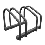 Suport pentru 2 biciclete, cu fixare perete/sol, otel, 27 x 37,5 x 33 cm, Relaxdays