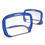 Set 2 mini porti de fotbal, portabile, husa transport, 80 x 120 x 88 cm, Relaxdays