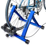 Home trainer pentru bicicleta, de interior, 6 trepte de viteza, albastru, Relaxdays