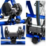 Home trainer pentru bicicleta, de interior, 6 trepte de viteza, albastru, Relaxdays - imagine 7