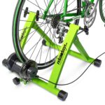Home trainer pentru bicicleta, de interior, 6 trepte de viteza, verde, Relaxdays