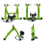 Home trainer pentru bicicleta, de interior, 6 trepte de viteza, verde, Relaxdays - imagine 4
