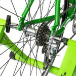 Home trainer pentru bicicleta, de interior, 6 trepte de viteza, verde, Relaxdays - imagine 6