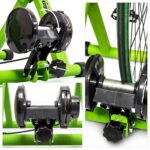 Home trainer pentru bicicleta, de interior, 6 trepte de viteza, verde, Relaxdays - imagine 7