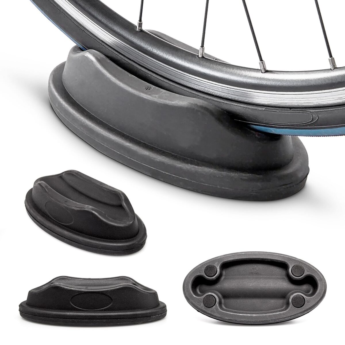 Home trainer pentru bicicleta, de interior, 6 trepte de viteza, verde, Relaxdays - imagine 2