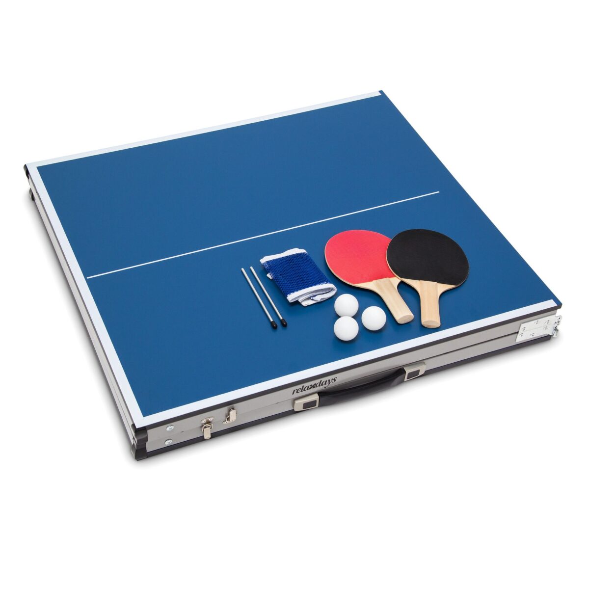 Masa de ping-pong cu echipament, 71 x 150 x 67 cm, pliabila, maner transport, Relaxdays - imagine 4