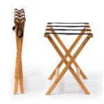 Suport pentru bagaje, din bambus, pliabil, 50 x 60 x 37,5 cm, Relaxdays - imagine 3